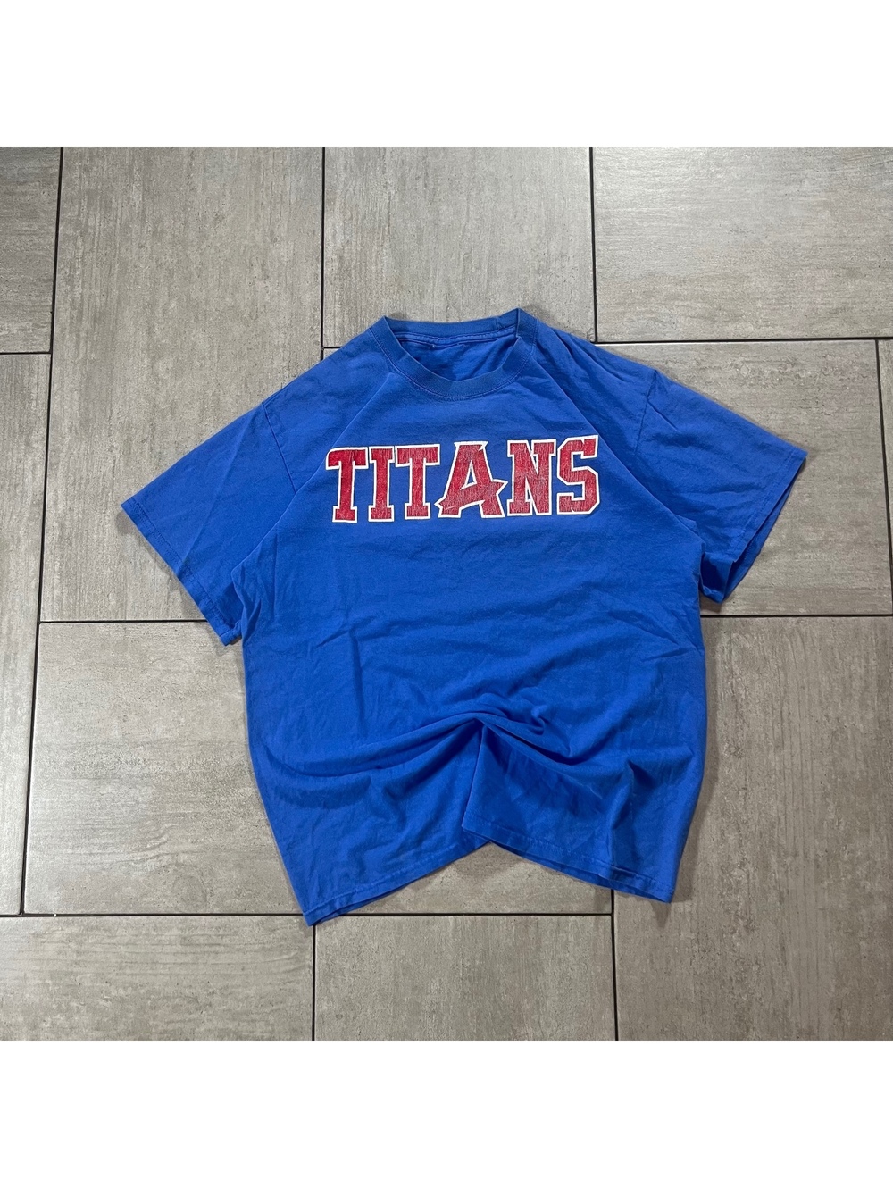 Vintage Titans Graphic T-Shirt Blue Cotton Tee Medium